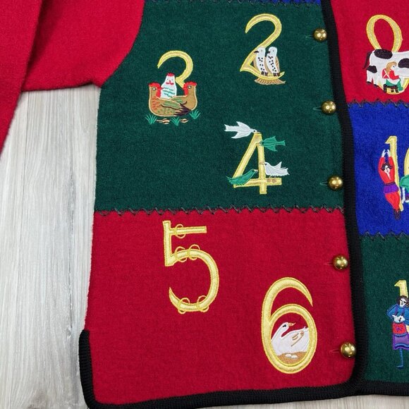 VTG Tally-ho 100% Boiled Wool Cardigan Pollak Import Nordic Size L Large NEW - Picture 7 of 14